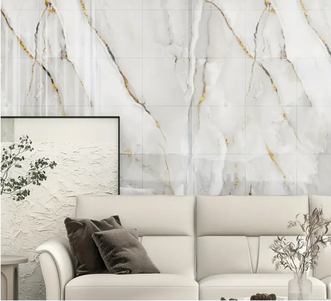 10pcs of PVC golden line wall tiles sticker -30x30 cm - Kat Mar Sports LLC