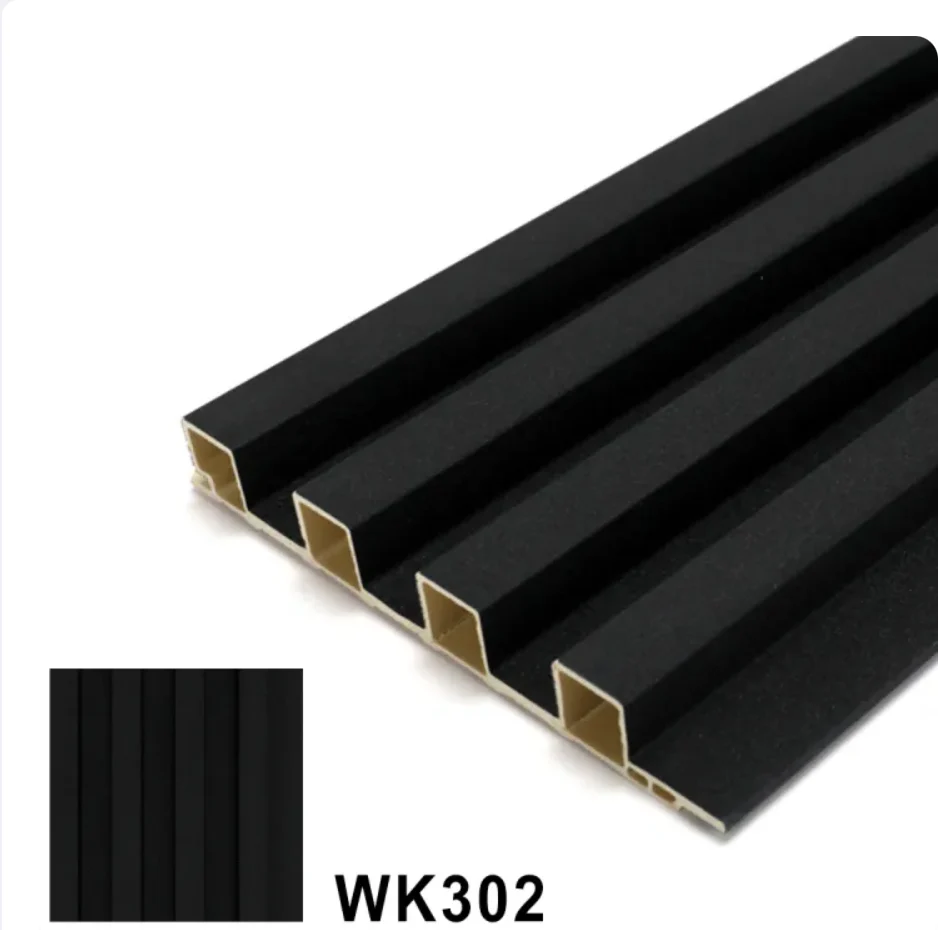 Fluted Panels 150x3000mm WPC Slated Wall Panel - Black - Kat Mar Sports LLC