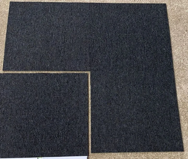 Polyvinyl Chloride Pvc Backing Pp Carpet Tile 50x50cm Black/Dark Grey - Kat Mar Sports LLC