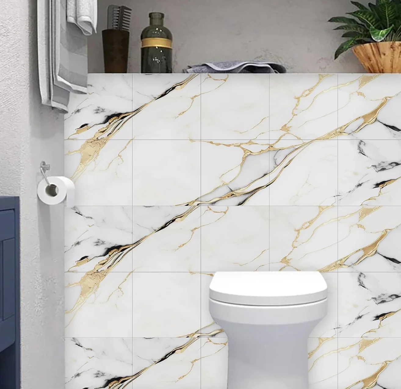 10pcs of PVC golden grey wall tiles sticker -30x30 cm - Kat Mar Sports LLC
