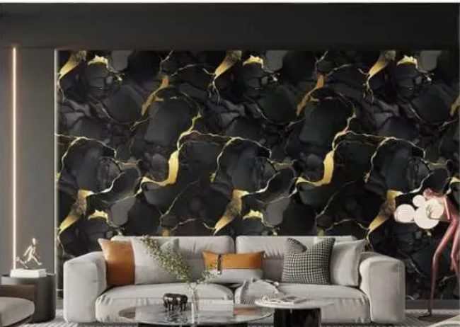 10pcs of PVC golden black wall tiles sticker -30x30 cm - Kat Mar Sports LLC
