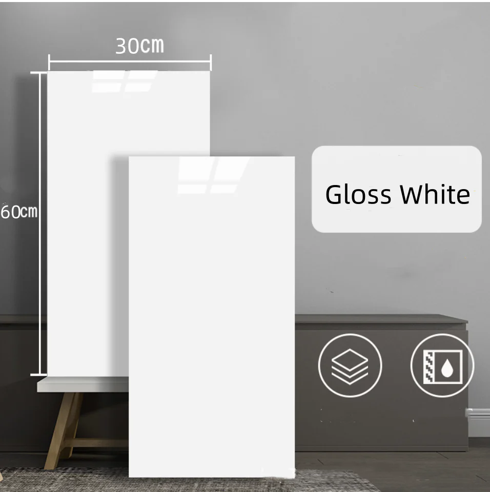 10pcs of PVC gloss white wall tiles sticker -30x60 cm - Kat Mar Sports LLC