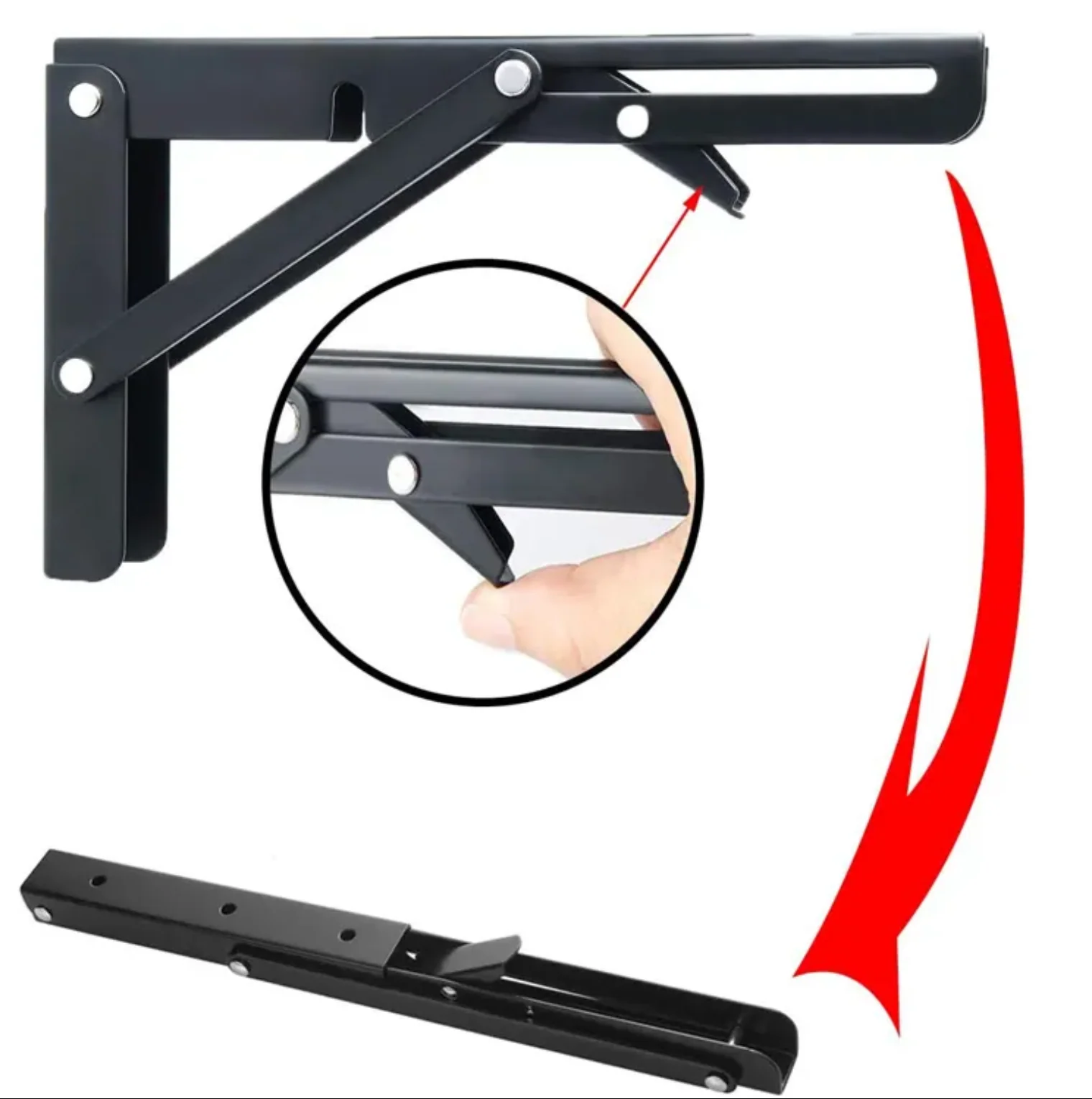 Folding table Wall Mounted Stainless Steel Folding Triangle Shelf Pair - Kat Mar Sports LLC