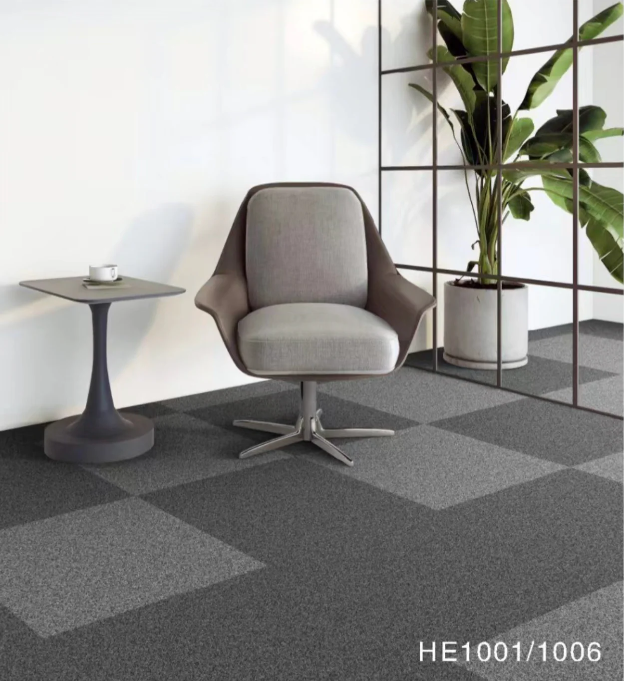 Polyvinyl Chloride Pvc Backing Pp Carpet Tile 50x50cm Black/Dark Grey - Kat Mar Sports LLC