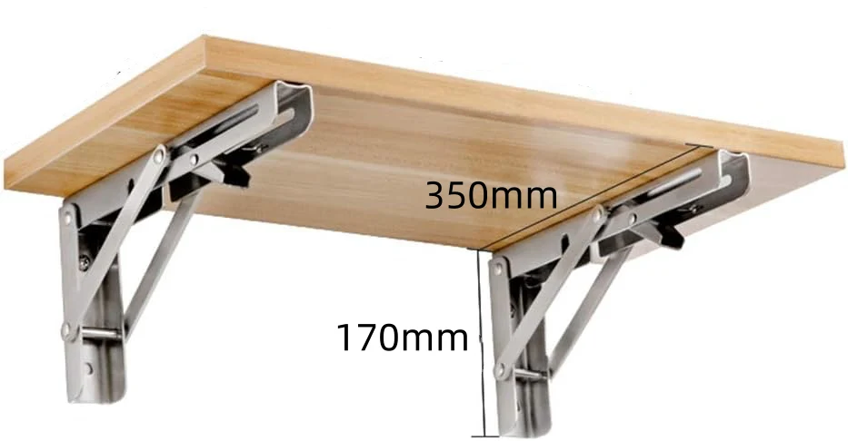 Folding table Wall Mounted Stainless Steel Folding Triangle Shelf Pair - Kat Mar Sports LLC