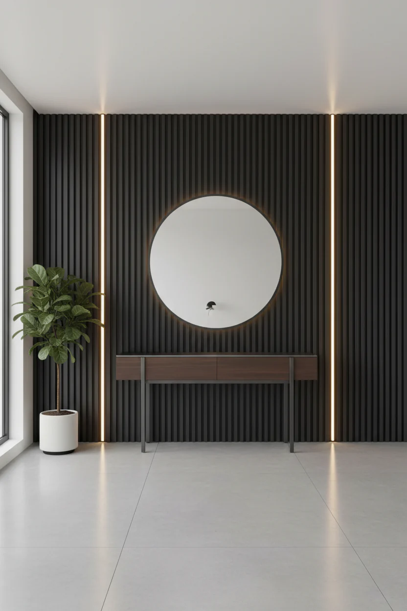 Fluted Panels 150x3000mm WPC Slated Wall Panel - Black - Kat Mar Sports LLC