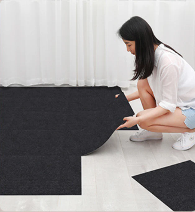 Self-Adhesive Carpet Tiles 60x60cm Black/Dark Grey - Kat Mar Sports LLC