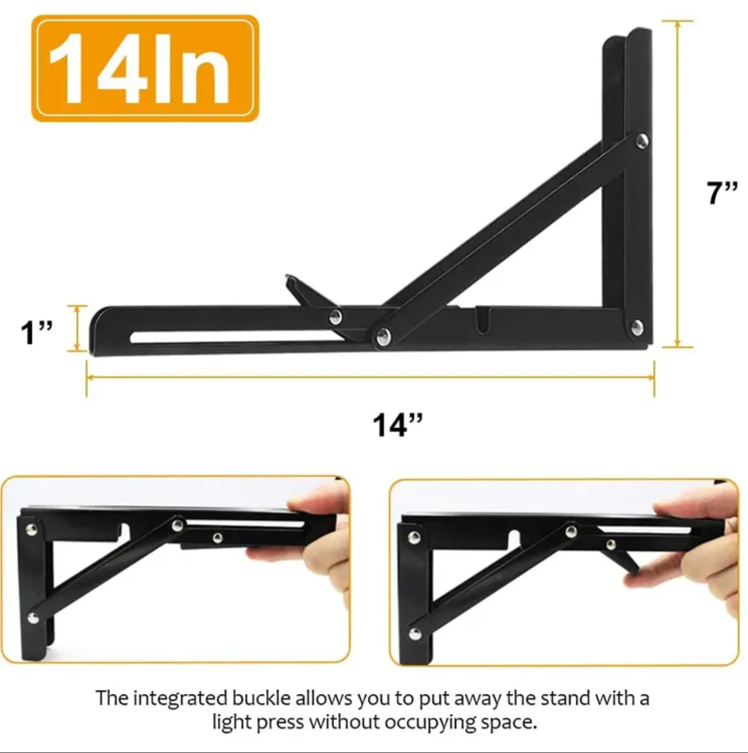 Folding table Wall Mounted Stainless Steel Folding Triangle Shelf Pair - Kat Mar Sports LLC