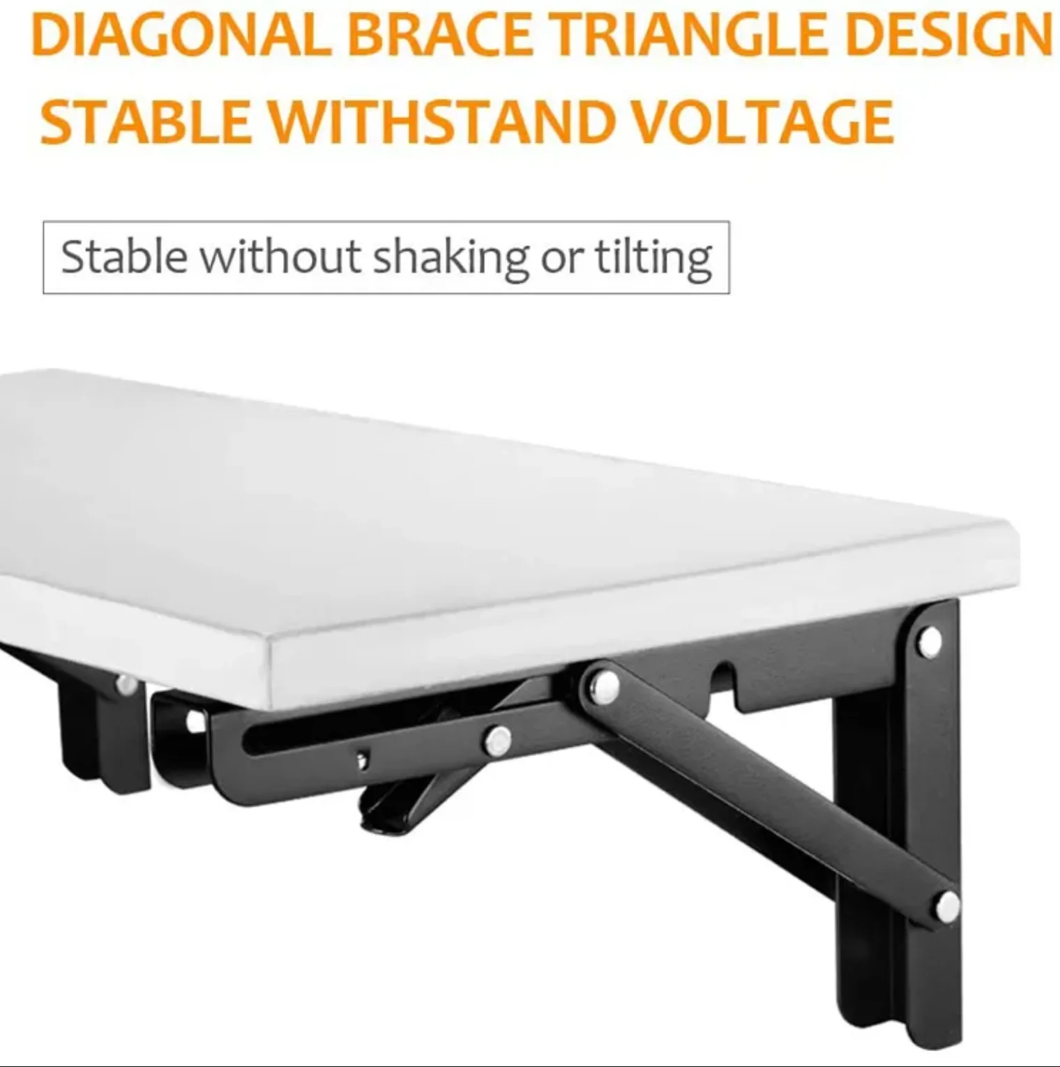 Folding table Wall Mounted Stainless Steel Folding Triangle Shelf Pair - Kat Mar Sports LLC