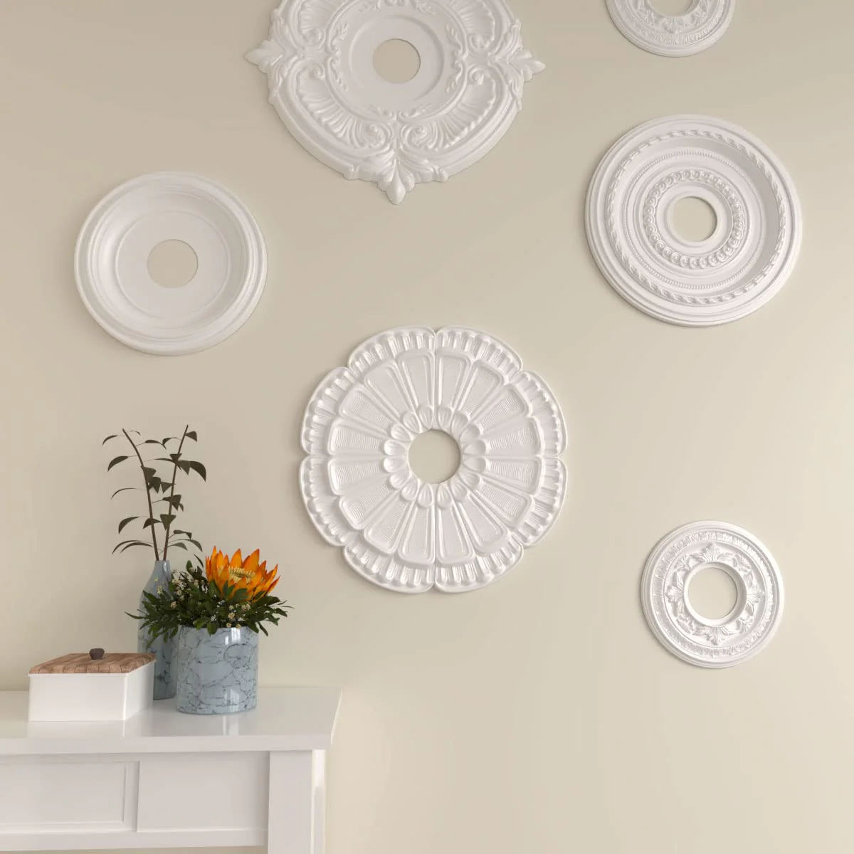 New Flower Ceiling Medallion - 780mm or 1000mm - Kat Mar Sports LLC