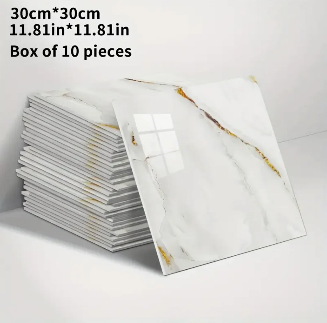 10pcs of PVC golden line wall tiles sticker -30x30 cm - Kat Mar Sports LLC
