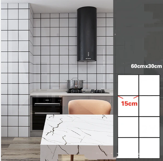 10pcs of PVC Square pattern wall tiles sticker -30x60 cm - Kat Mar Sports LLC