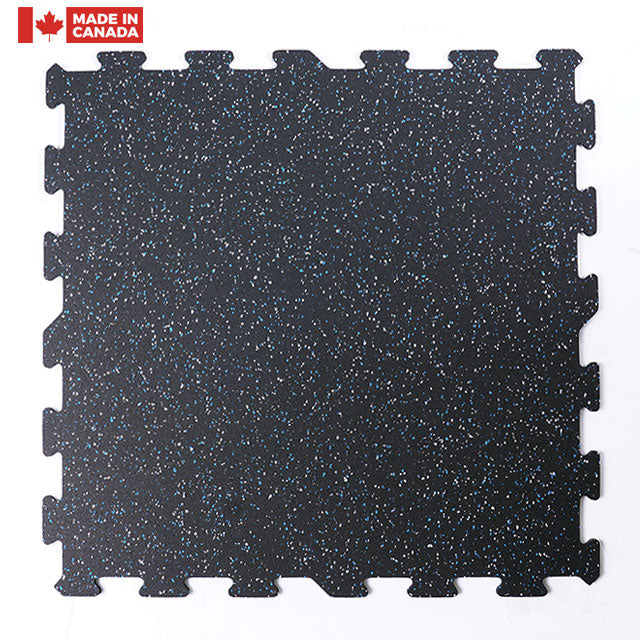 GORILLA 2X2 8MM TILE INTERLOCK BLACK-BLUEJAY 10% - Final Stock - Kat Mar Sports LLC
