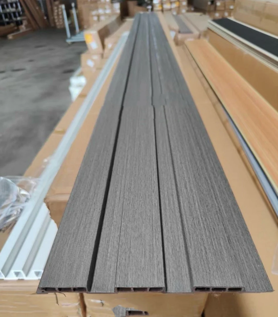 Fluted Panels 195x3000mm WPC Slated Wall Panel - Grey - Kat Mar Sports LLC